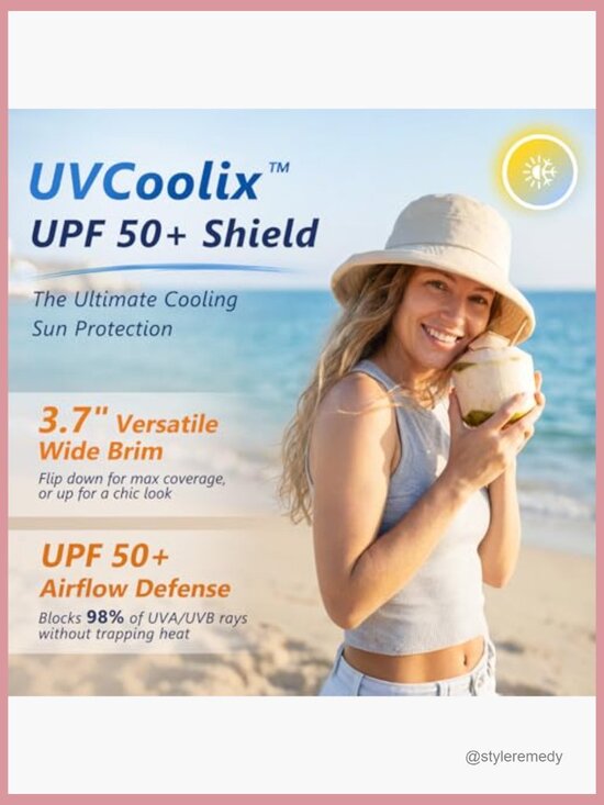 Women\'s Cooling Bucket Sun Hat with Ponytail Hole UPF 50 Packable main image 4